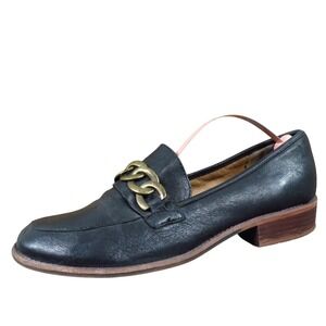 Sofft Nevara Womens Size 9.5 Black Leather Chain Loafer Low‎ Heel Dress